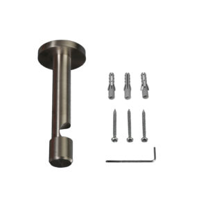 Träger mit Schraubkappe für Gardinenstangen Inox/Messing