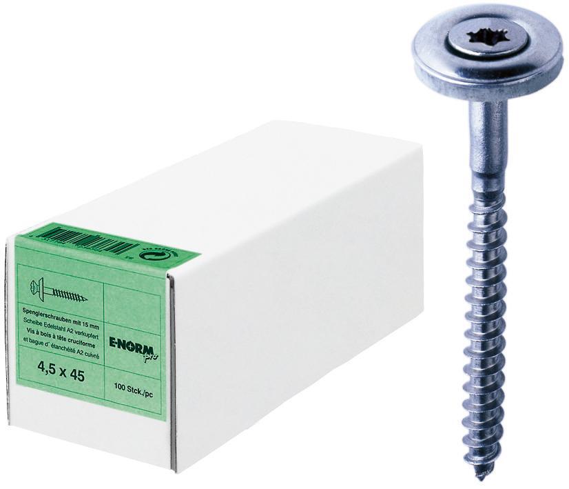 Spenglerschraube A2 ISR20-25 4,5x 35 15 E-NORMpro 1 Spenglerschraube A2 ISR20-25 4,5x 35 15 E-NORMpro