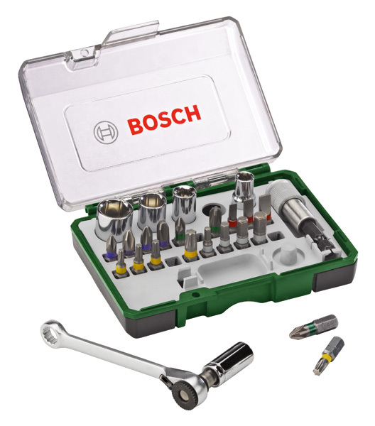 Schrauberbit- und Ratschen-Set, 27-teilig 1 Schrauberbit- und Ratschen-Set, 27-teilig
