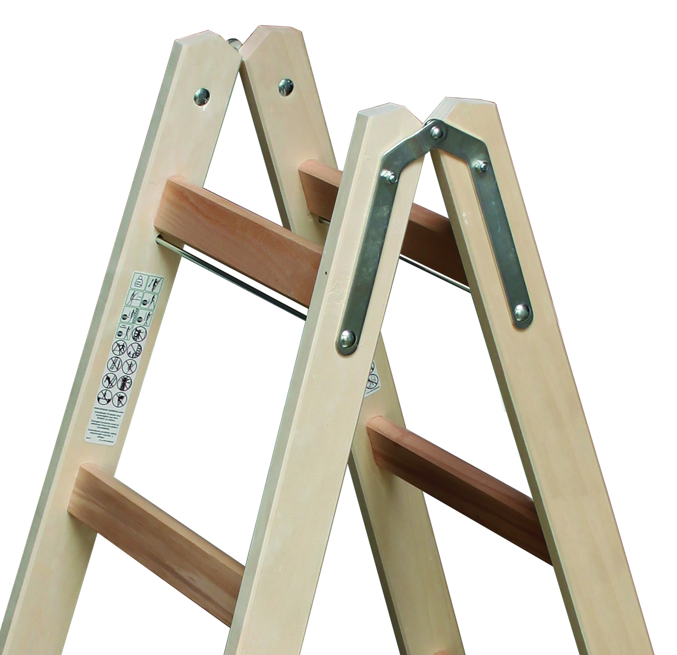 Sprossen-Doppelleiter Holz 1 Sprossen-Doppelleiter Holz
