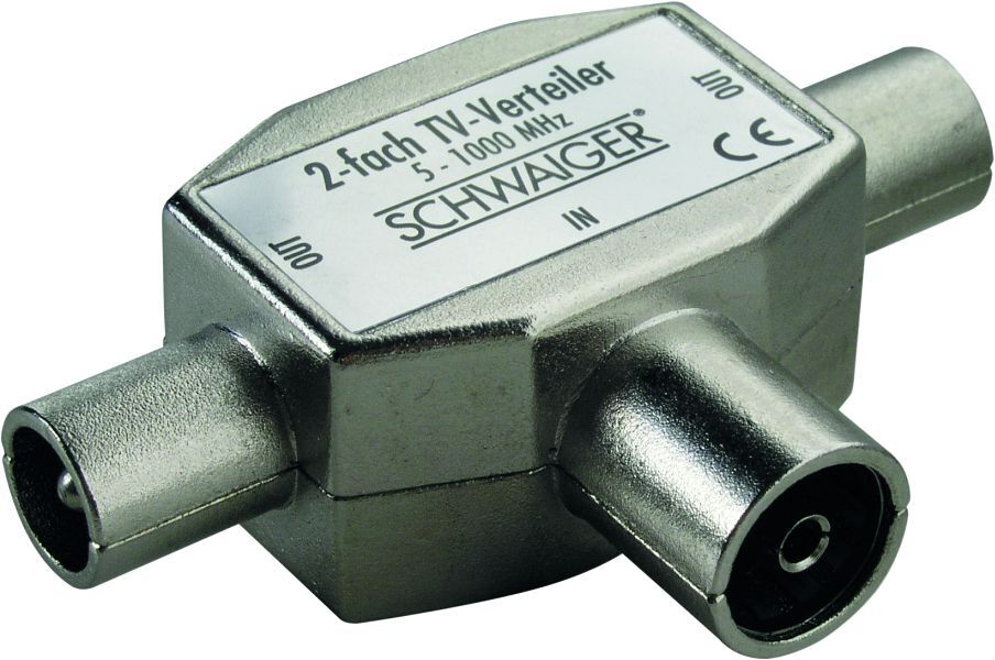 Schwaiger Steckanschlußverteiler 2x TV 1 Schwaiger Steckanschlußverteiler 2x TV