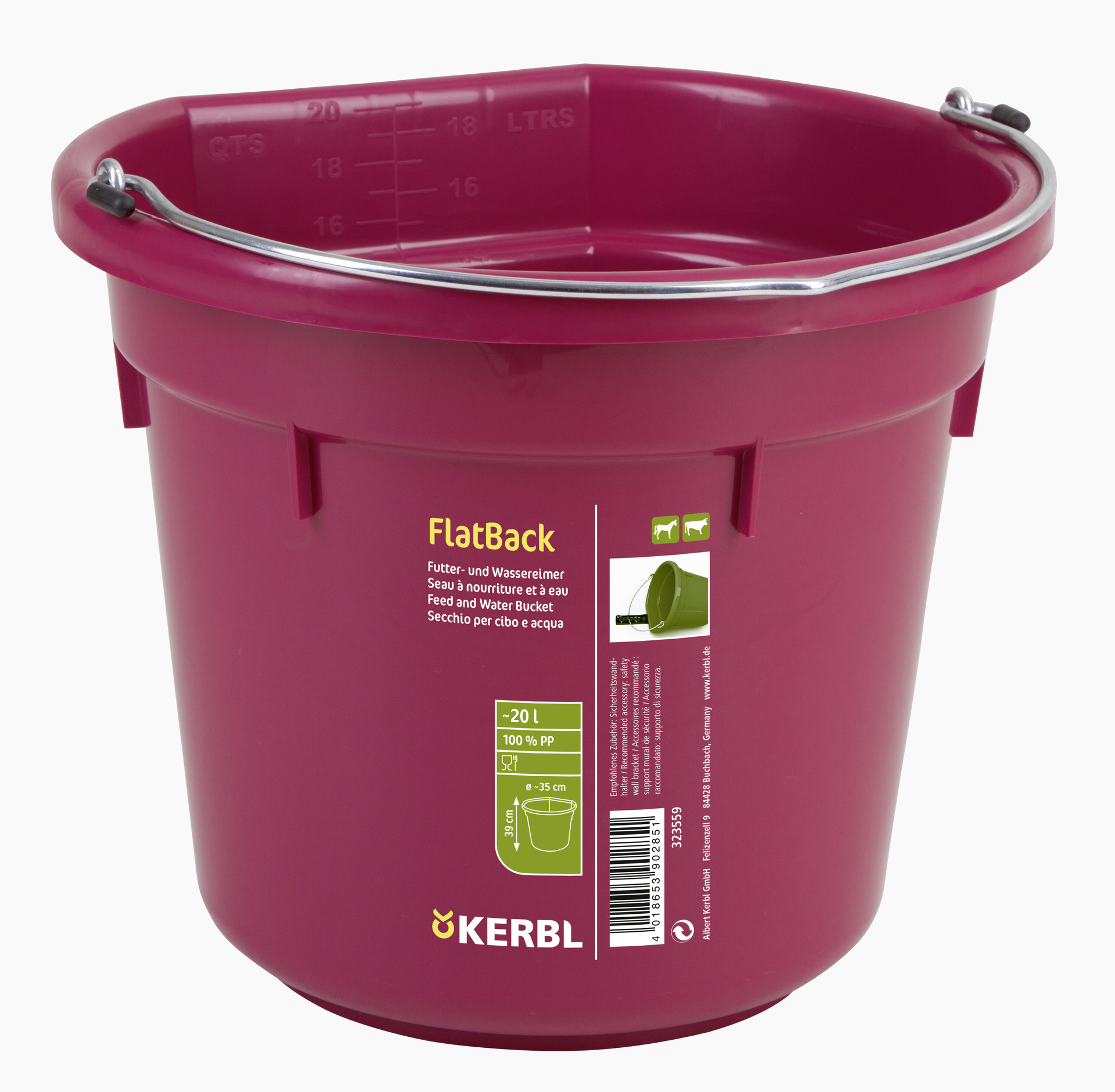 Futter- und Wassereimer, FlatBack, ca. 20ltr 1 Futter- und Wassereimer, FlatBack, ca. 20ltr