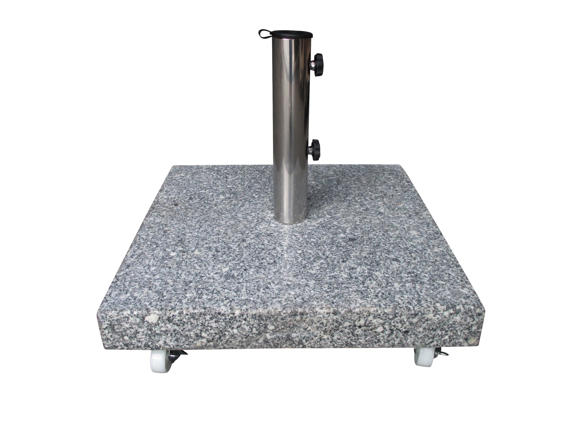Schirmständer 50kg eckig, Granit hellgrau 1 Schirmständer 50kg eckig, Granit hellgrau