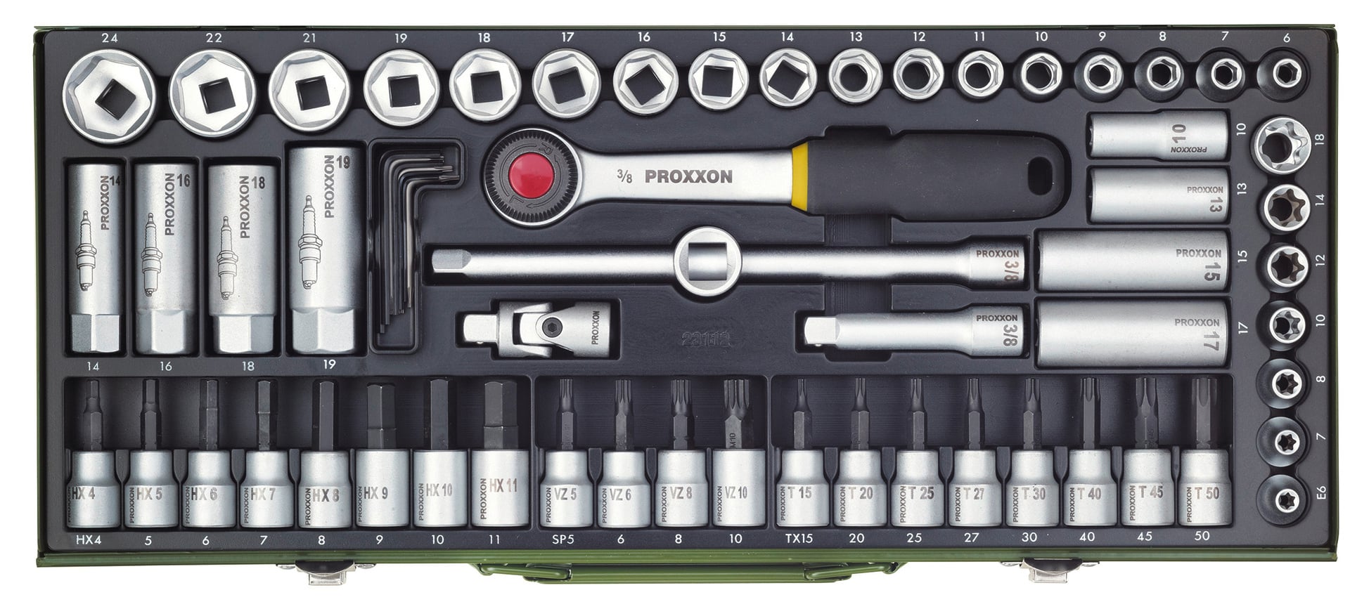 Super-Kompaktsatz 3/8 Zoll 65-tlg. 1 Super-Kompaktsatz 3/8 Zoll 65-tlg.
