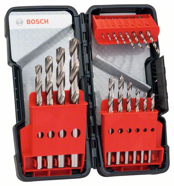 Toughbox Metallbohrer-Set HSS-G, 18-teilig, DIN 338, 135 Grad