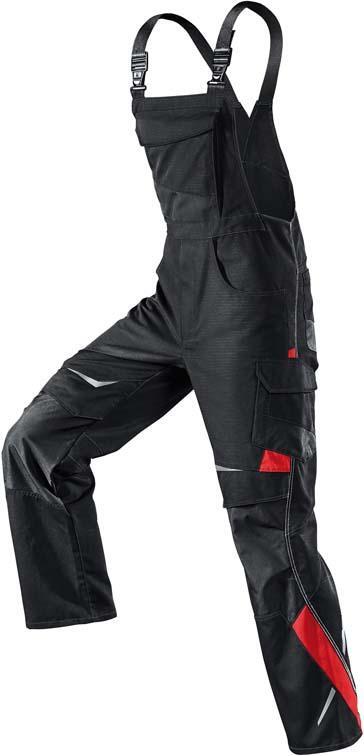 Latzhose Pulsschlag schwarz-rot 1 Latzhose Pulsschlag schwarz-rot