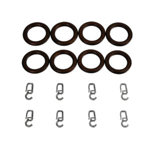Gardinenring mit Faltenlegehaken für Scheibenstangen, Ø12mm, 8 Stück