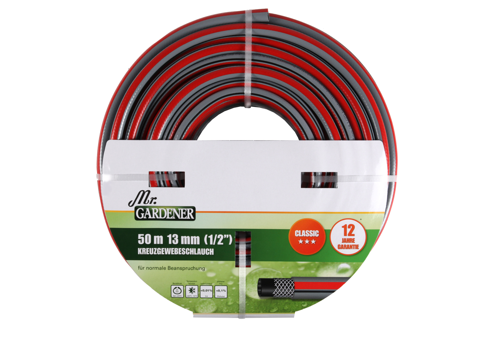 Kreuzgewebe-Gartenschlauch Classic rot/schwarz 1 Kreuzgewebe-Gartenschlauch Classic rot/schwarz