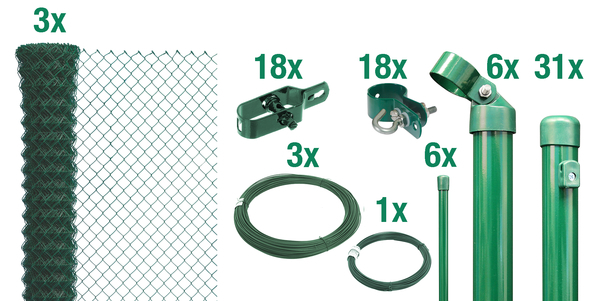 Set Maschendrahtzaun grün 1 Set Maschendrahtzaun grün