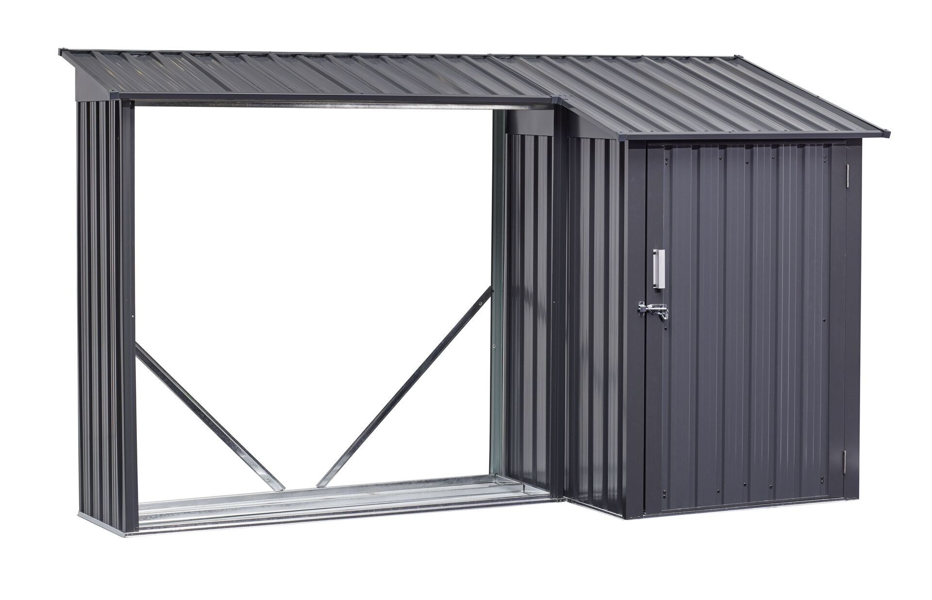 Kaminholzregal mit Geräteraum 1 Kaminholzregal mit Geräteraum