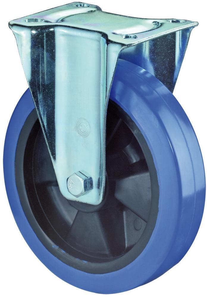 Bockrolle 125mm LS410 Platte,Elastik blau,RL LS410.B61.125 1 Bockrolle 125mm LS410 Platte,Elastik blau,RL LS410.B61.125
