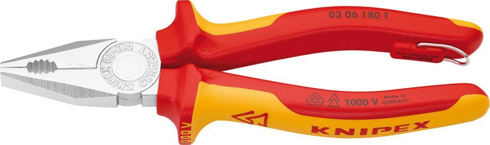 Kombinationszange VDE TT mit Mehrkomponenten-Griffen 180mm KNIPE 1 Kombinationszange VDE TT mit Mehrkomponenten-Griffen 180mm KNIPE