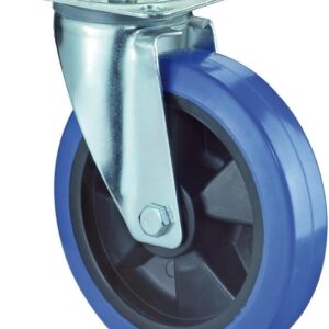 Lenkrolle 160mm L400 Platte,Elastik blau,RL L400.B61.160
