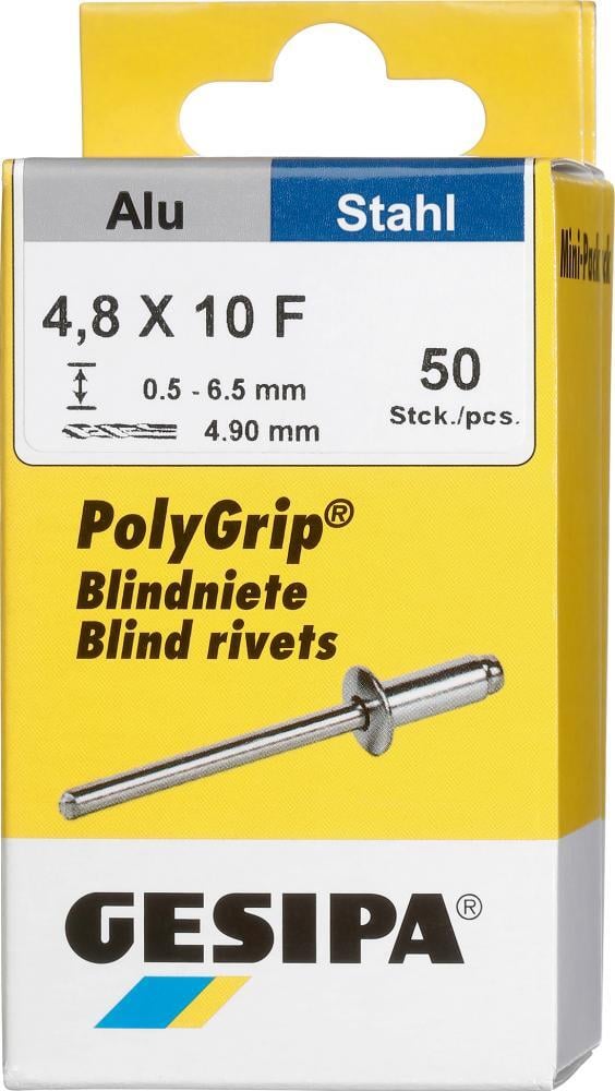 Mini-Pack PolyGrip Alu/Stahl 4,8 x 10 Gesipa 1 Mini-Pack PolyGrip Alu/Stahl 4,8 x 10 Gesipa