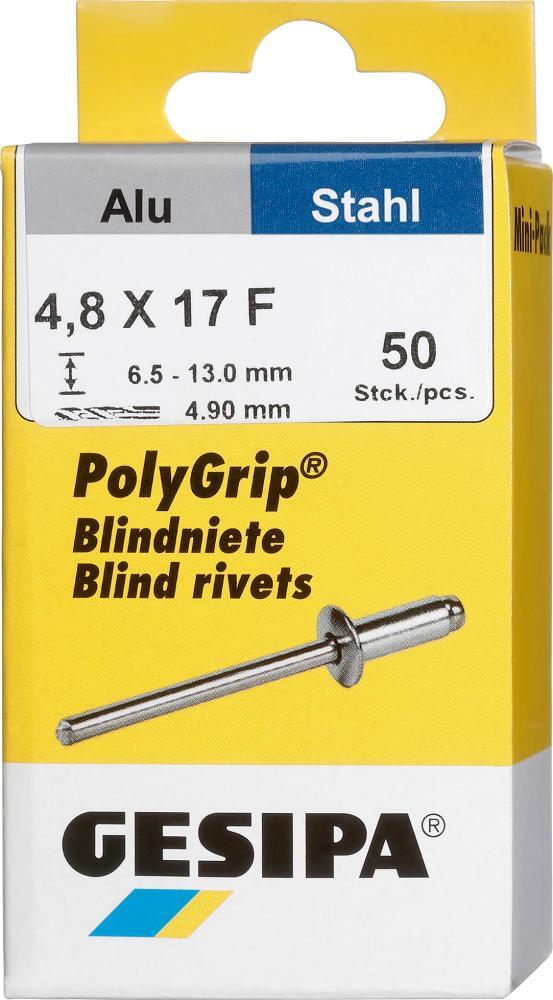 Mini-Pack PolyGrip Alu/Stahl 4,8 x 17 Gesipa 1 Mini-Pack PolyGrip Alu/Stahl 4,8 x 17 Gesipa