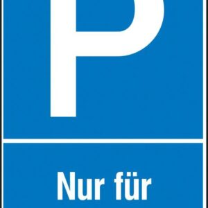 Parkplatzs. Nur f. Bes. Aluminium geprägt