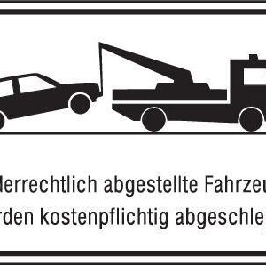 Parkverbotschild Alu 400X250 mm Widerrechtl.