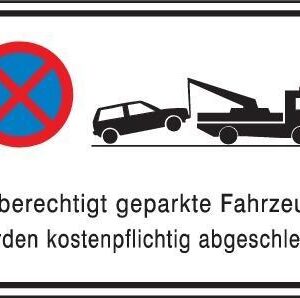 Parkverbotschild Alu 600X400 mm, Abschl