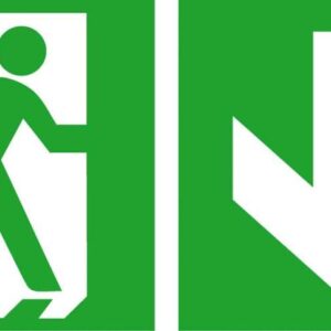 Rettungsz. 300x150mm Fol., Notausgang rechts