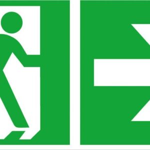 Rettungsz. 300x150mm Alu., Rett.weg rechts