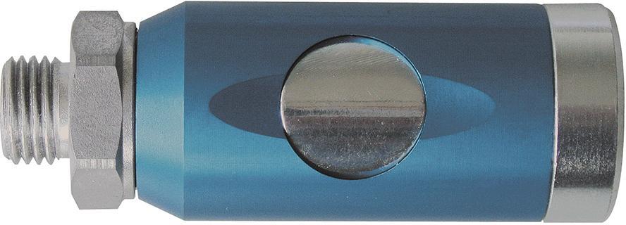 Sicherheitskupplung mit Druckknopf drehbar, blau,NW 7,4mm AG G1/
