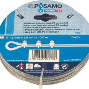 Drahtseil ummantelt 3,0 auf 5mm