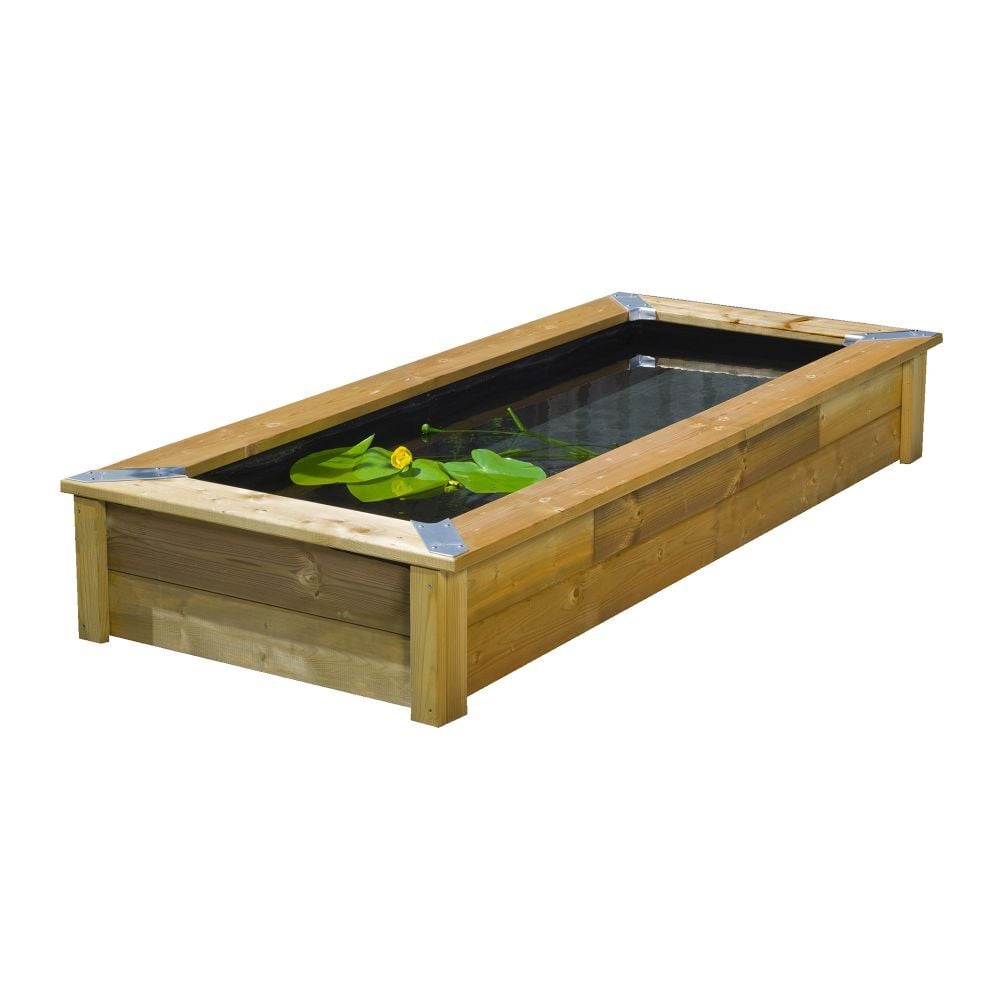 Teichbecken-Set mit Holzumrandung Quadro Mirror 1 Teichbecken-Set mit Holzumrandung Quadro Mirror