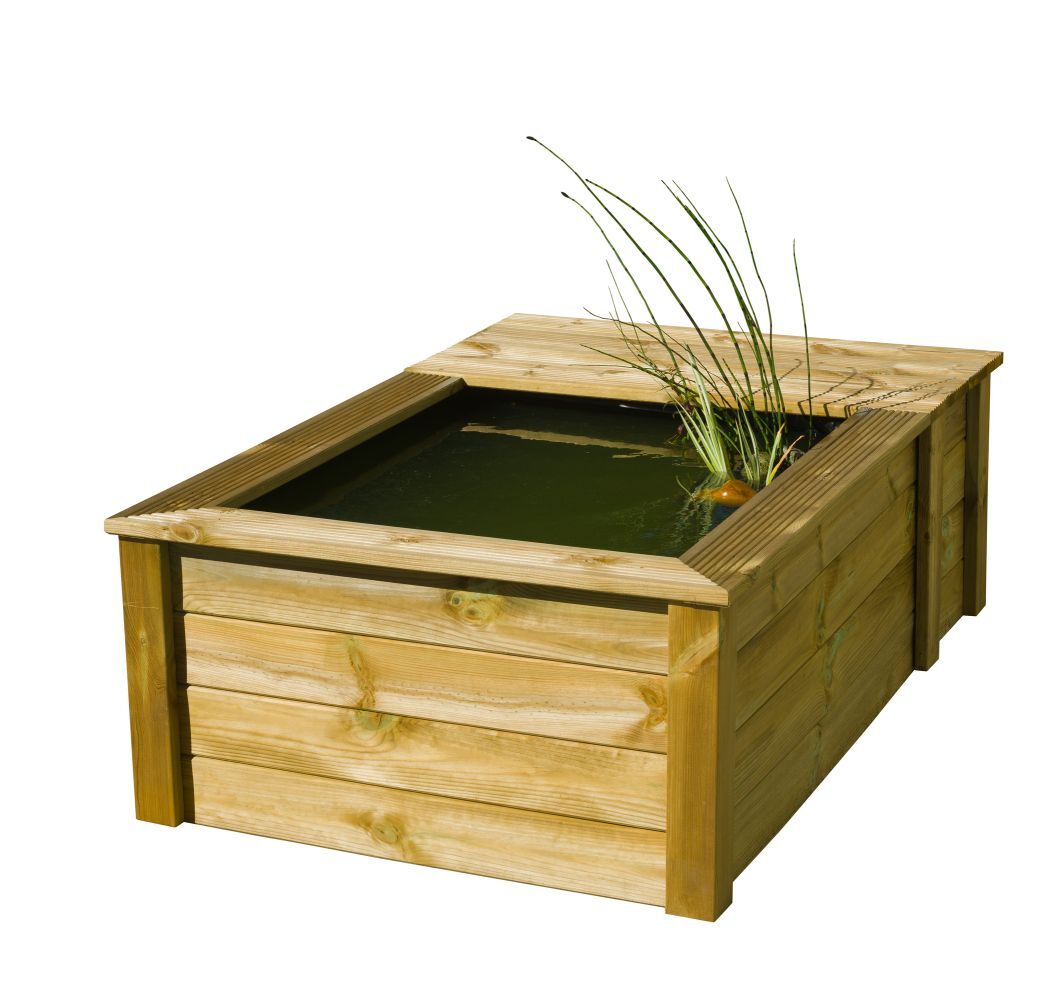 Teichbecken-Set mit Holzumrandung Quadro Wood III 1 Teichbecken-Set mit Holzumrandung Quadro Wood III