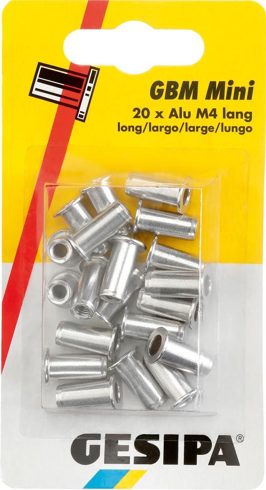 Blindnietmuttern Alu im Mini-Pack M4 mittel GESIPA 1 Blindnietmuttern Alu im Mini-Pack M4 mittel GESIPA