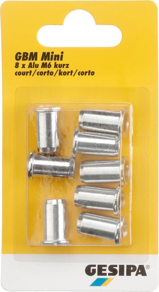Blindnietmuttern Alu im Mini-Pack M6 kurz GESIPA 1 Blindnietmuttern Alu im Mini-Pack M6 kurz GESIPA