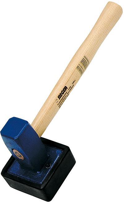 Plattenlegehammer 1,5 kg eckig mit Stiel 1 Plattenlegehammer 1,5 kg eckig mit Stiel