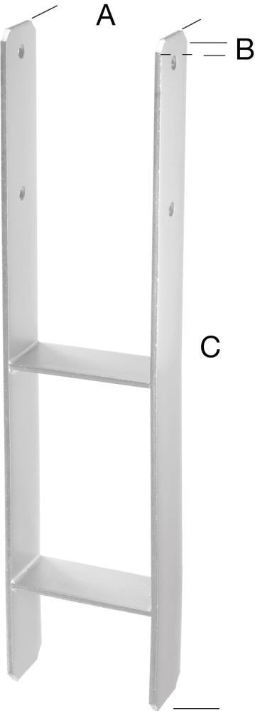 H-Pfostenträger tzn 115 Stärke 5,0mm CE 1 H-Pfostenträger tzn 115 Stärke 5,0mm CE