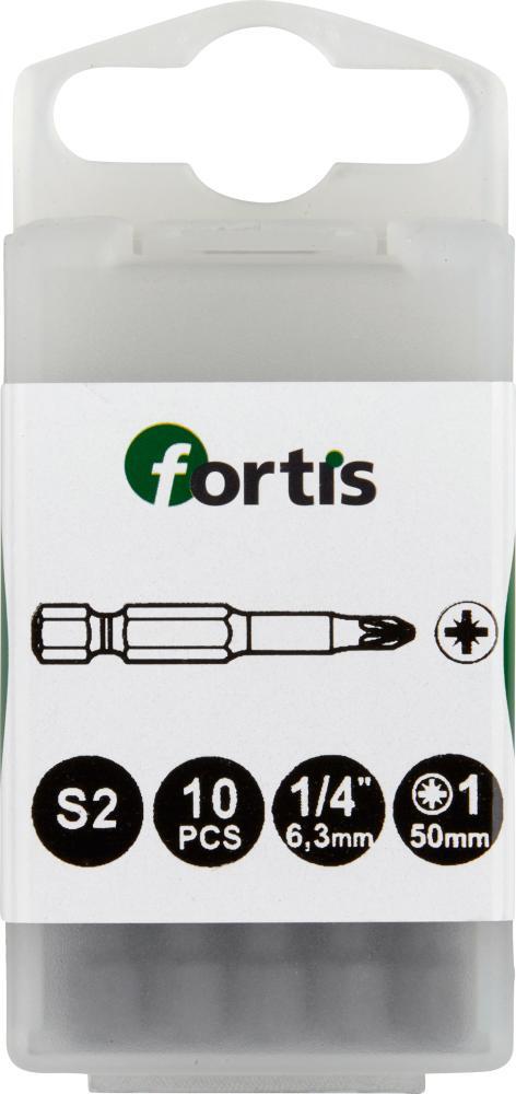 Bit 1/4" DIN3126 E6,3 PZ 2x50mm a10Stk.FORTIS 1 Bit 1/4" DIN3126 E6,3 PZ 2x50mm a10Stk.FORTIS