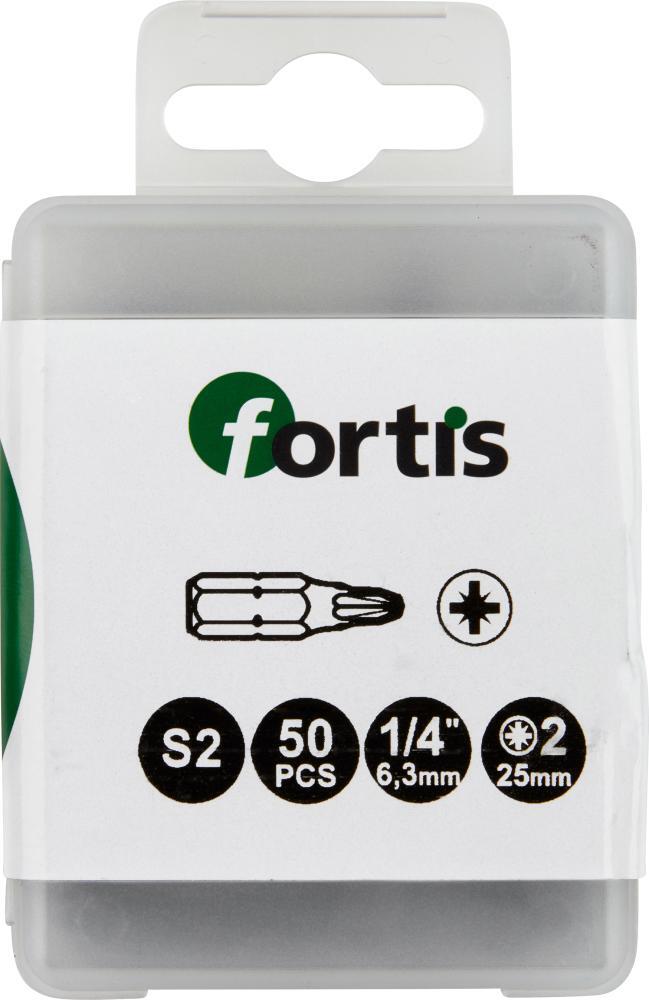 Bit 1/4" DIN3126 C6,3 PZ2 50er Pack FORTIS 1 Bit 1/4" DIN3126 C6,3 PZ2 50er Pack FORTIS