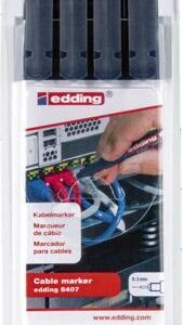 Kabelmarker-Set 8407 schwarz, rot, blau, grün edding