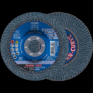 POLIFAN-Fächerschleifscheibe Zirkonkorund Z SGP CURVE STEELOX, Ø125mm, K40