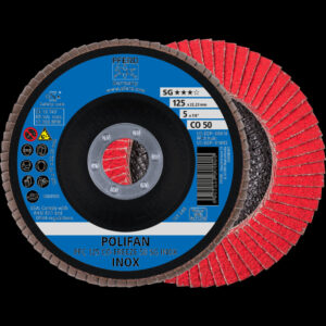 POLIFAN-Fächerschleifscheibe COFREEZE SG INOX, gewölbt, Ø125mm
