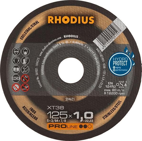 Trennscheibe XT38 125 x 1,0mm ger. Rhodius 1 Trennscheibe XT38 125 x 1,0mm ger. Rhodius