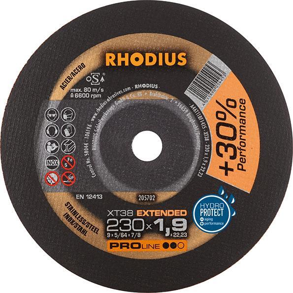 Trennscheibe XT38 230 x 1,9mm ger. Rhodius 1 Trennscheibe XT38 230 x 1,9mm ger. Rhodius
