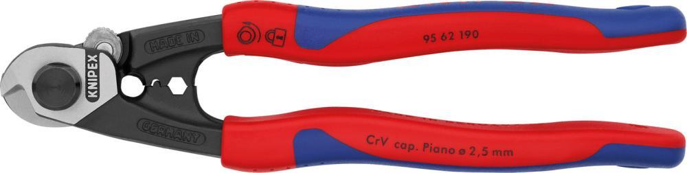 Drahtseilschere poliert mit 2-Komponenten-Griffen190mm KNIPEX 1 Drahtseilschere poliert mit 2-Komponenten-Griffen190mm KNIPEX