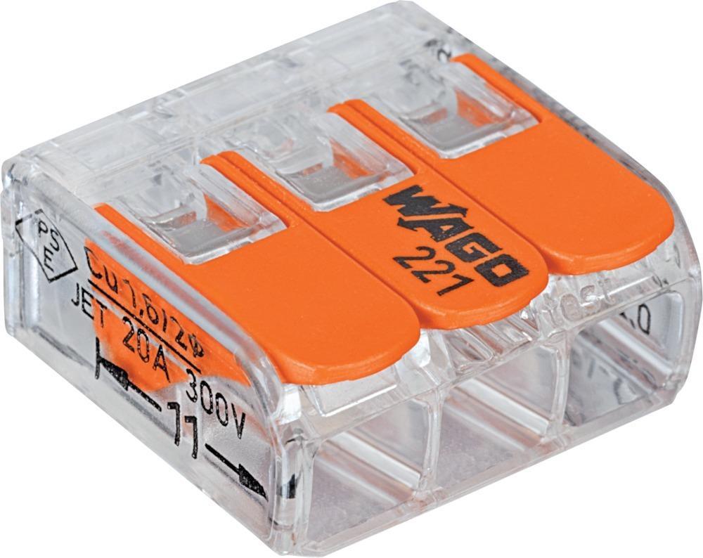 Wago-COMPACT-Klemme 3x0,2-4qmm transparent 1 Wago-COMPACT-Klemme 3x0,2-4qmm transparent