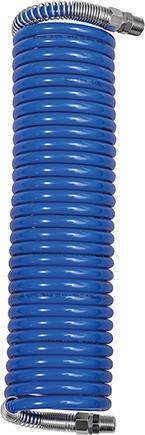 Spiralschlauch PA blau, Verschraubung+KnickschutzAG R1/4", 8x6mm 1 Spiralschlauch PA blau, Verschraubung+KnickschutzAG R1/4", 8x6mm