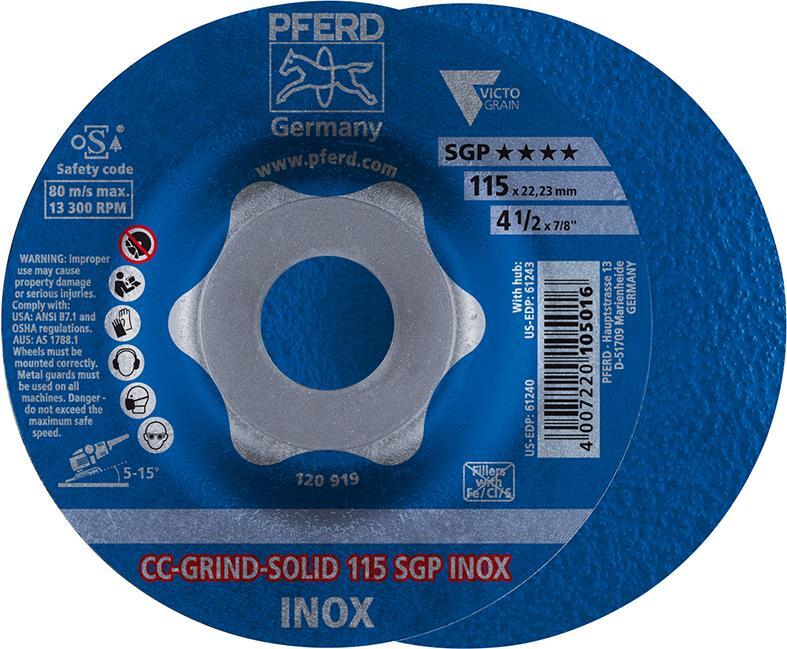 Schleifscheibe CC-Grind Solid SGP INOX 180mm PFERD 1 Schleifscheibe CC-Grind Solid SGP INOX 180mm PFERD