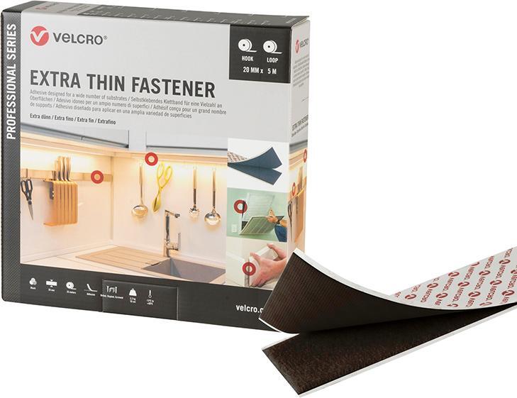 VELCRO Klettband Extra Thin Fastener 20mm x 5m, schwarz 1 VELCRO Klettband Extra Thin Fastener 20mm x 5m, schwarz