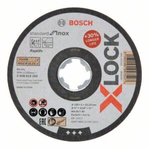 X-LOCK Standard for Inox 125 x 1 x 22,23 mm Trennscheibe gerade. Für kleine Winkelschleifer
