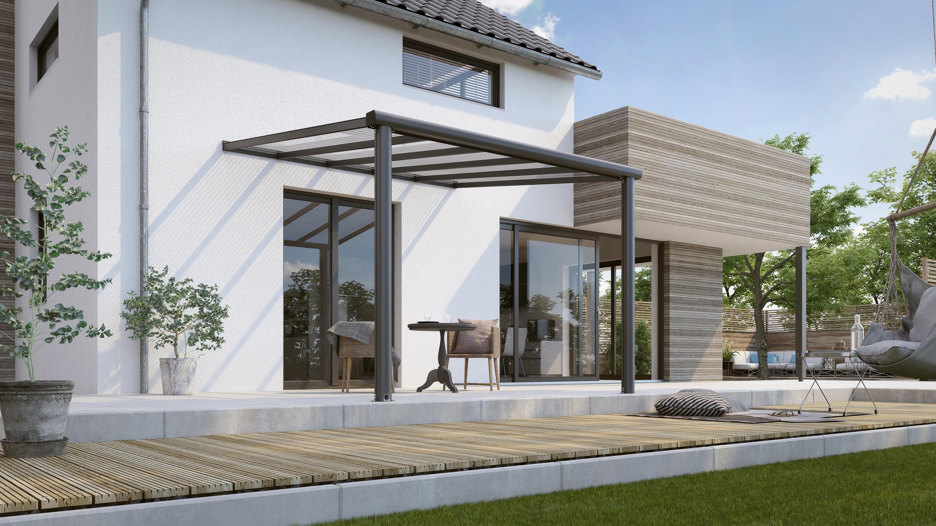 Terrassenüberdachung Compact Line anthrazit 1 Terrassenüberdachung Compact Line anthrazit