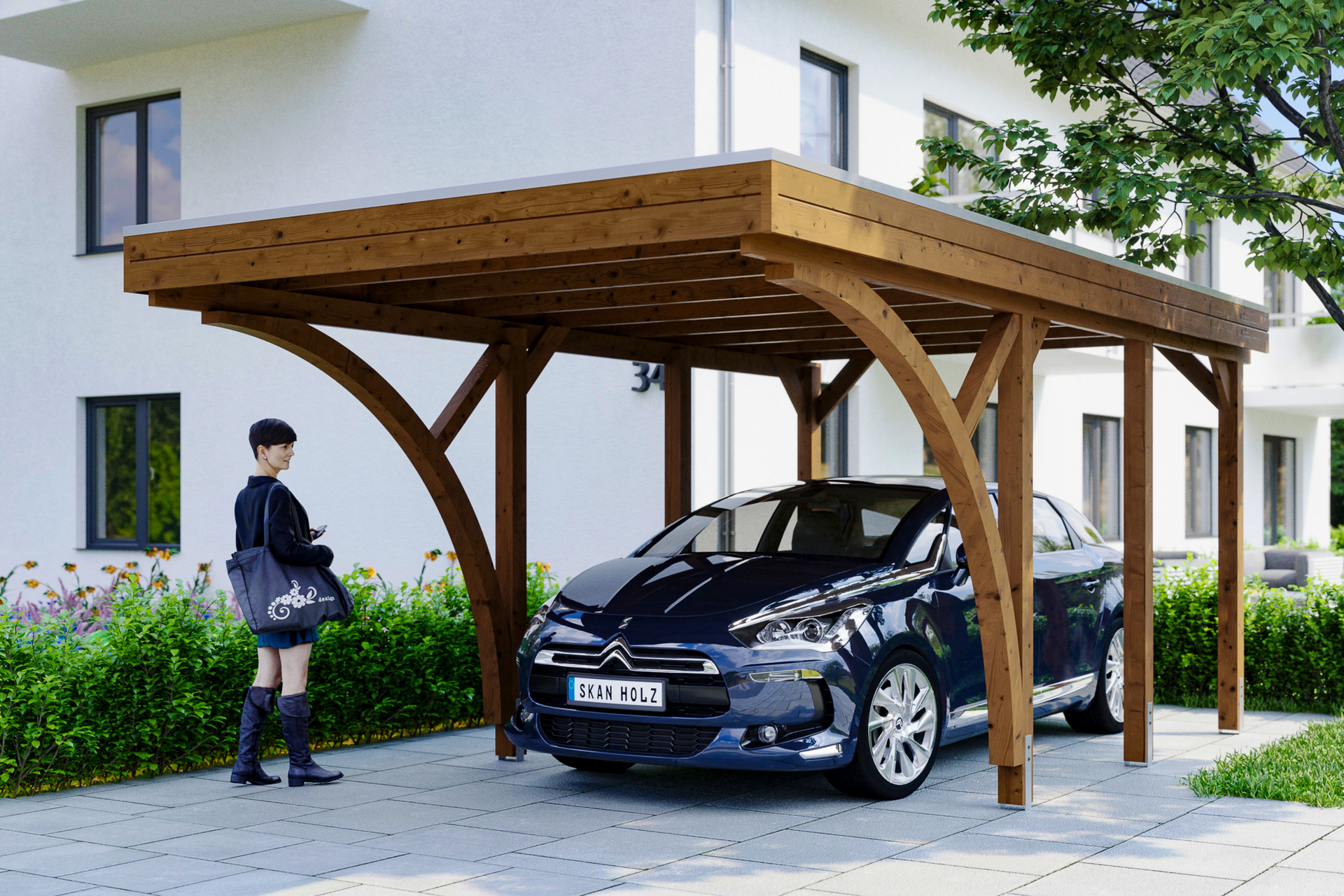 Carport Friesland Set mit 2 Einfahrtsbögen 1 Carport Friesland Set mit 2 Einfahrtsbögen