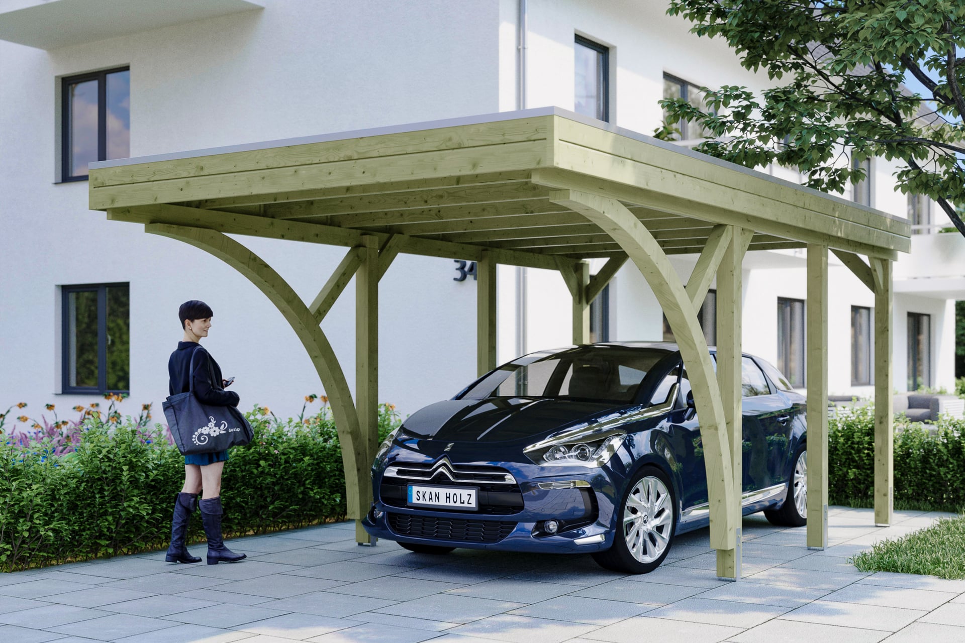 Carport Friesland Set mit 2 Einfahrtsbögen 1 Carport Friesland Set mit 2 Einfahrtsbögen