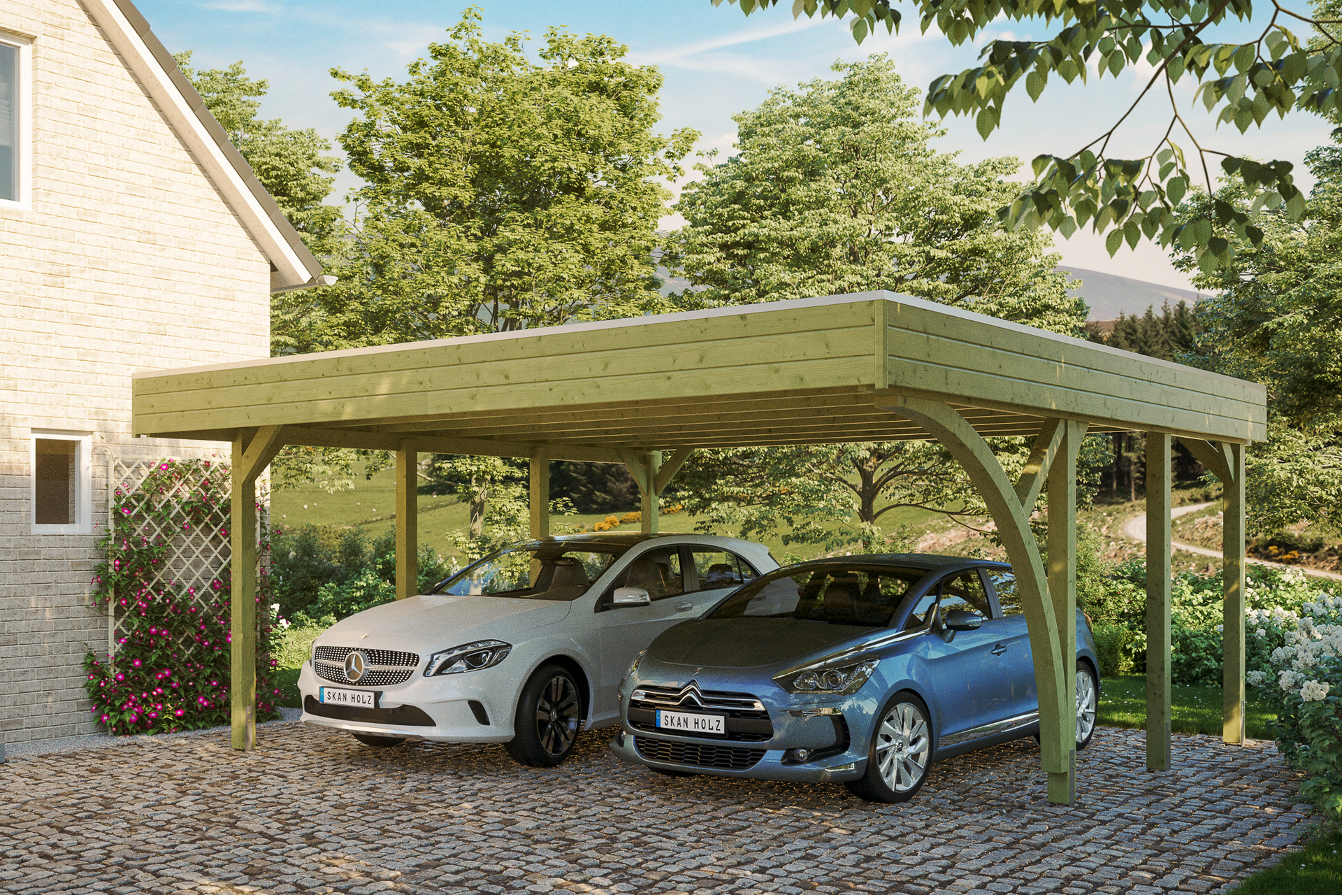 Carport Friesland Set 7 mit 1 Einfahrtsbogen 557 x 555cm 1 Carport Friesland Set 7 mit 1 Einfahrtsbogen 557 x 555cm