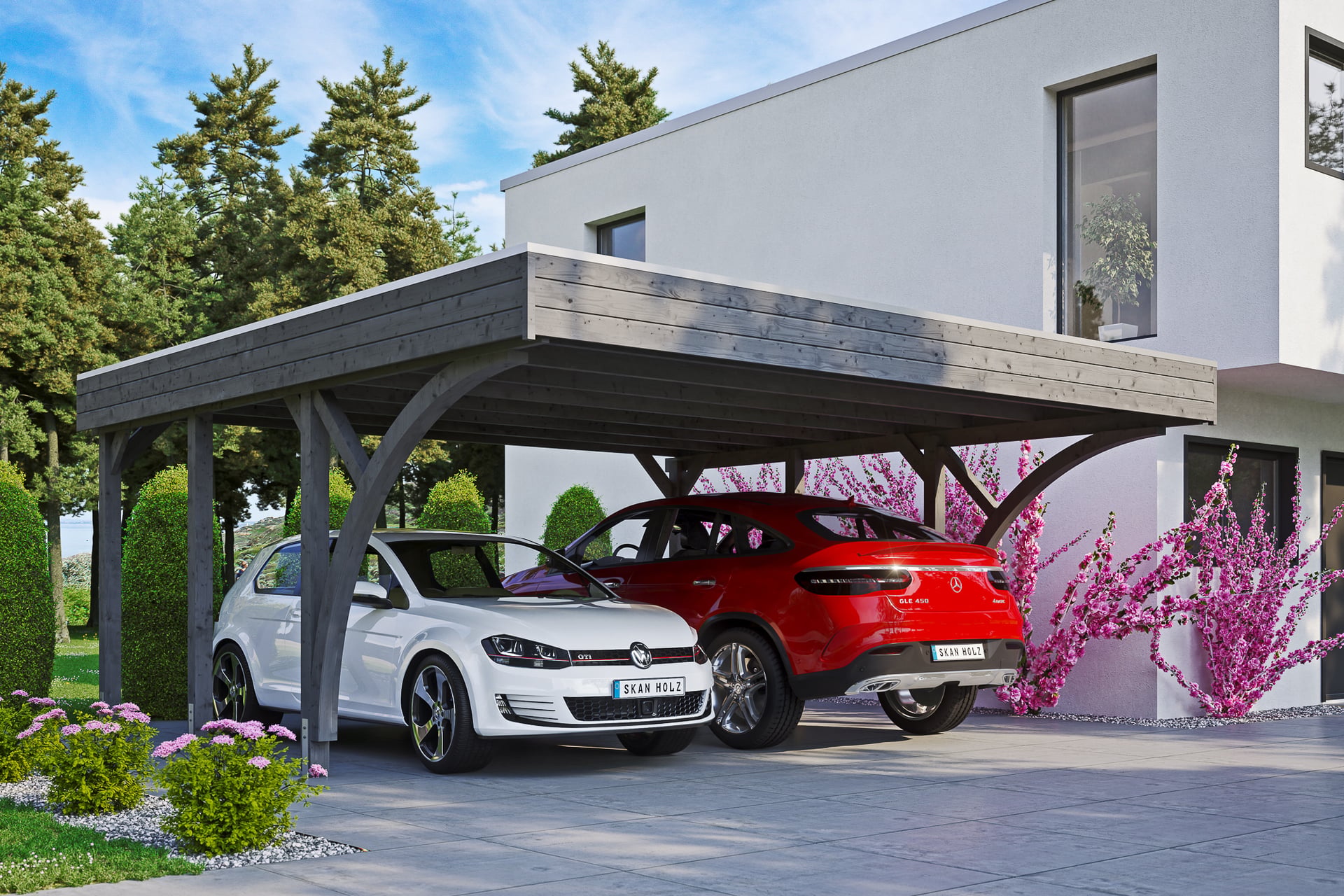 Carport Friesland Set mit 2 Einfahrtsbögen 1 Carport Friesland Set mit 2 Einfahrtsbögen
